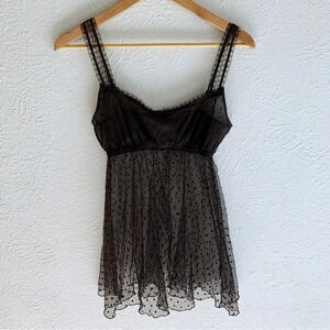 Victoria’s Secret Vintage Y2K Lace and Silk Polka Dot Nightie Sz Small